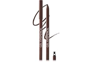 Brown Gel Eyeliner Pencil Built in Sharpener for Women, Waterproof Smudge Proof Long-lasting Makeup Cream Eye Liner Pen Multi