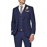 SPTALLFITJSV 3 Piece Suit Men Slim Fit Wedding Suits for Mens Elegant One Button Jacket Single Breasted Vest Pants Set