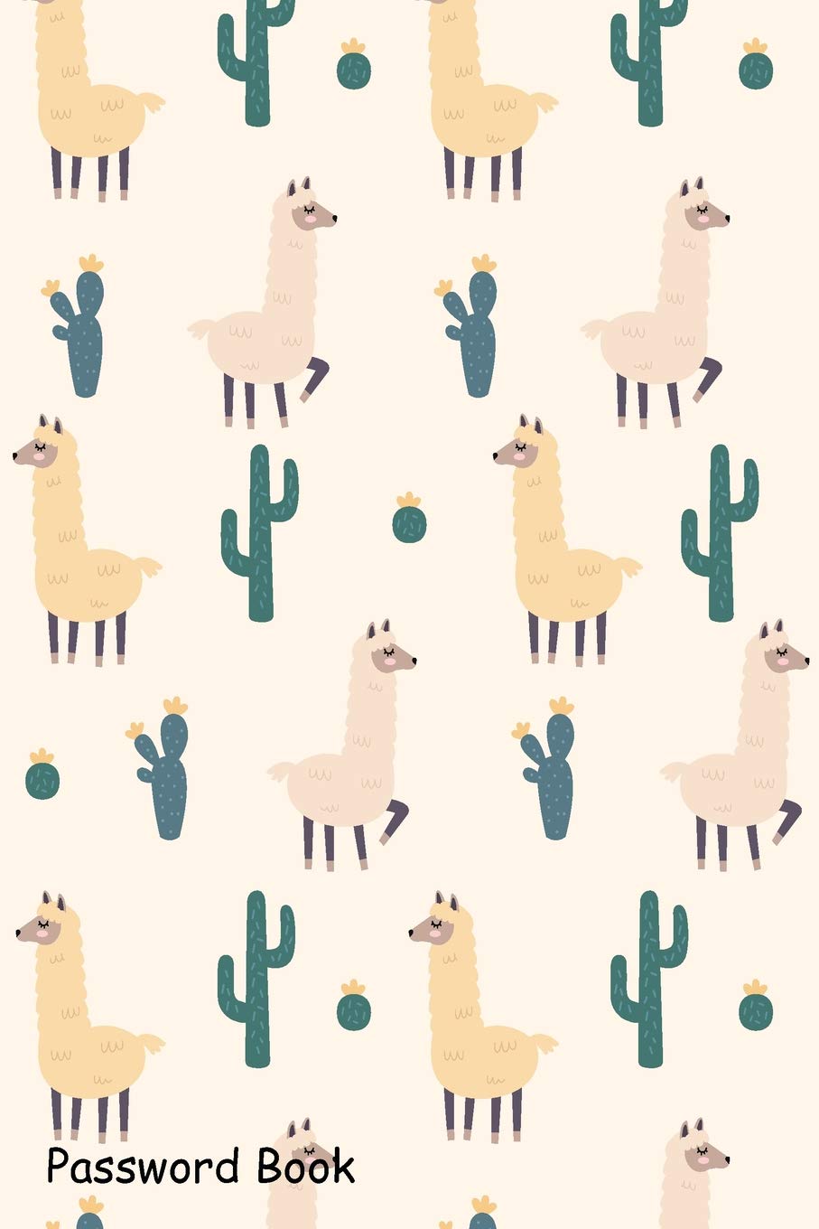 Password Book: Include Alphabetical Index With Cute Alpaca Succulent