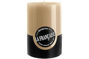 Bougies La Francaise - Pillar Candle - Made in Tunisia, Taupe Color, +/- 50-Hour Burn Time - 2.76 x ‎3.94 inches