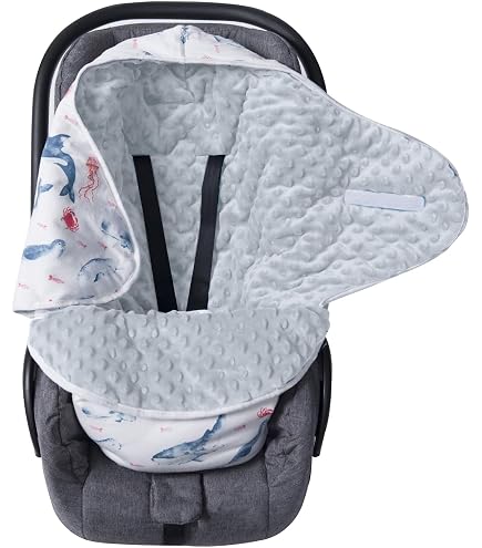 Mantita Para Bebé De Invierno LAT 90x90 Cm – Algodón Doble Cara Y Relleno De Poliéster – Ideal Para Sillita De Coche, Carrito O Cuna – Universal Y Regalo Perfecto (Dinosaurio)