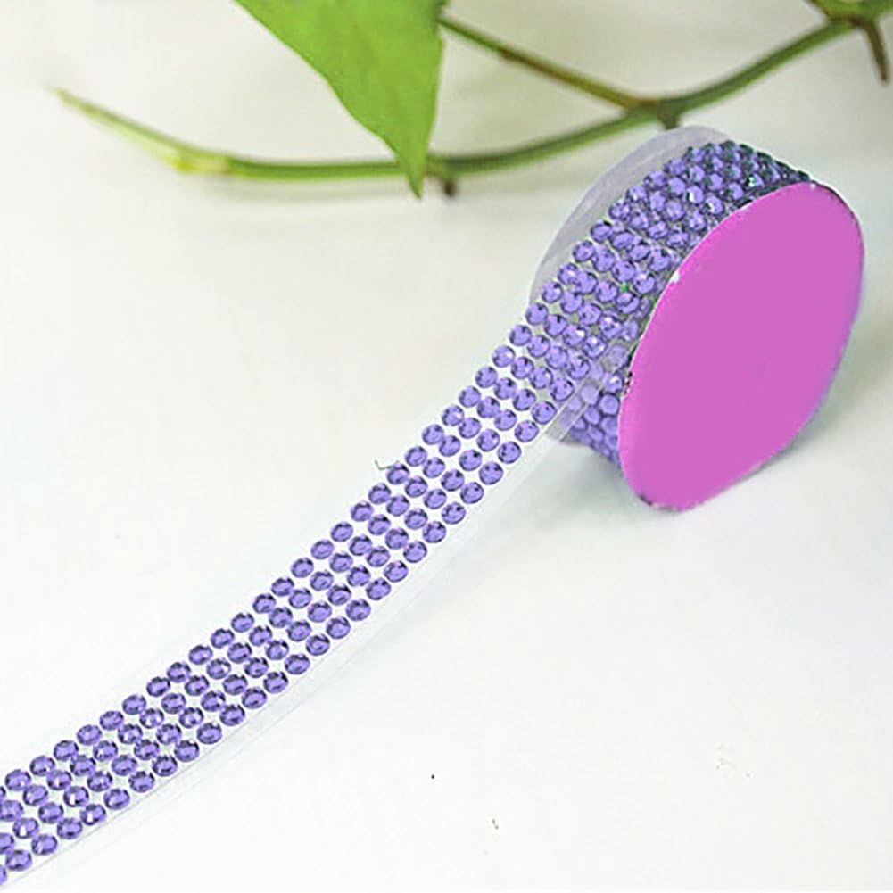 Bluelans® Acrylic Self Adhesive Diamantes Stick On Rhinestone Gems Tape for Scrapbooking Craft (Purple)