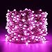 ER CHEN LED String Lights Plug in, 66Ft/20M 200 LED Silver Coated Copper Wire Starry Lights Outdoor/Indoor Decorative Fairy Lights for Bedroom, Patio, Garden, Party, Christmas Tree (Pink)