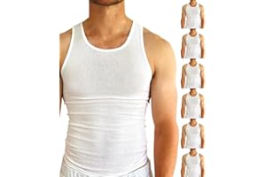 BROOKLYN VERTICAL Mens 6-Pack Tank Tops | Moisture-Wicking Ribbed Lightweight Undershirts