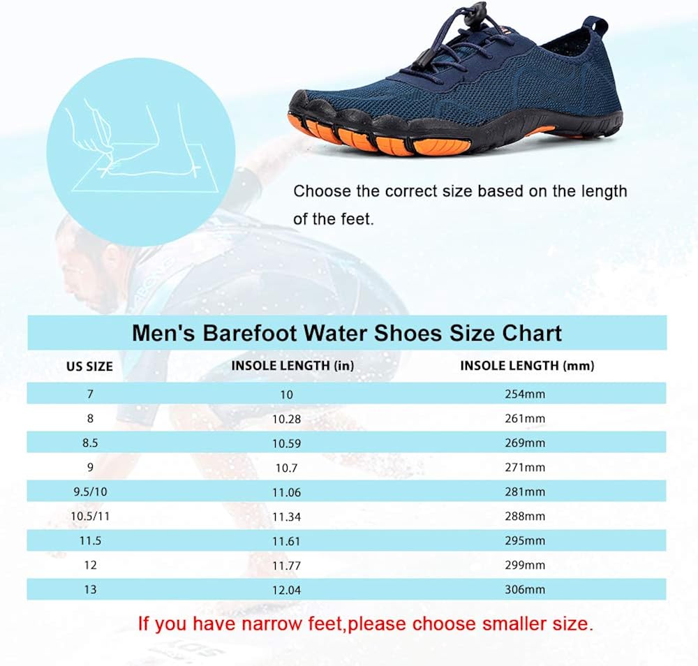  | hiitave Men Barefoot Water Shoes Beach Aqua Socks Quick Dry for Outdoor Sport Hiking Swiming Surfing | Water Shoes