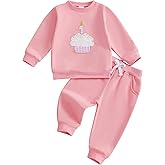 GOOCHEER Baby Boy Girl First Birthday Outfit 1 Cake Long Sleeve Pullover Sweatshirt + Long Pants Set Fall Winter Clothes