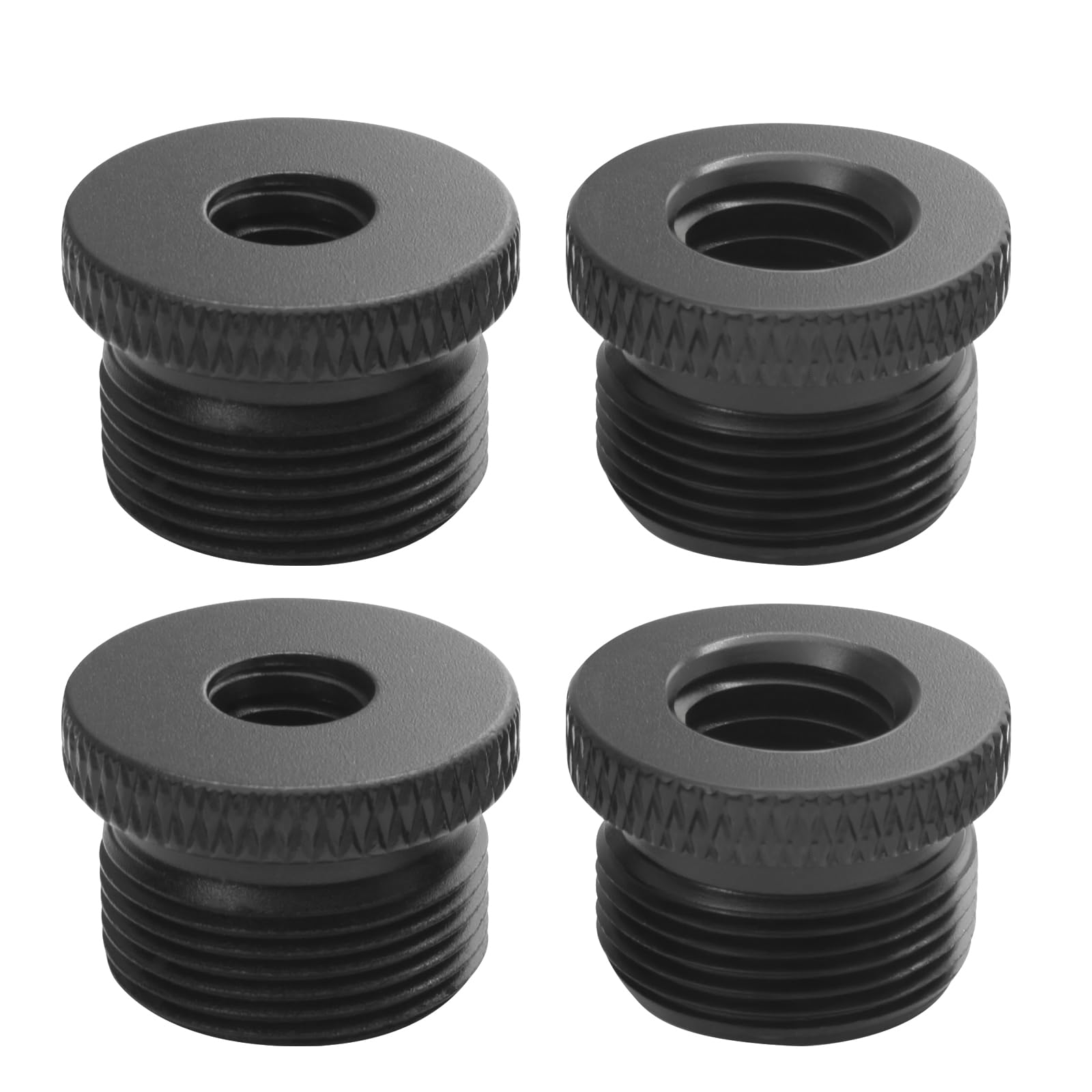 Photo 1 of Marvexi 4Pcs Black Mic Stand Adapter 3/8" Female to 5/8" Male, 1/4" Female to 5/8" Male Screw Adapter Mic Thread Adapter Set for Microphone