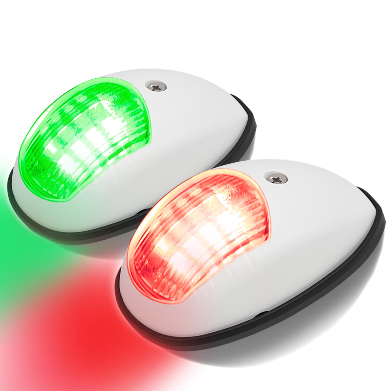 Photo 1 of Obcursco Boat Navigation Lights, LED Red and Green Vertical Mount for Bow and Stern, IP67 Waterproof Marine Lights for Pontoon, Bass, and Jon Boats (White)