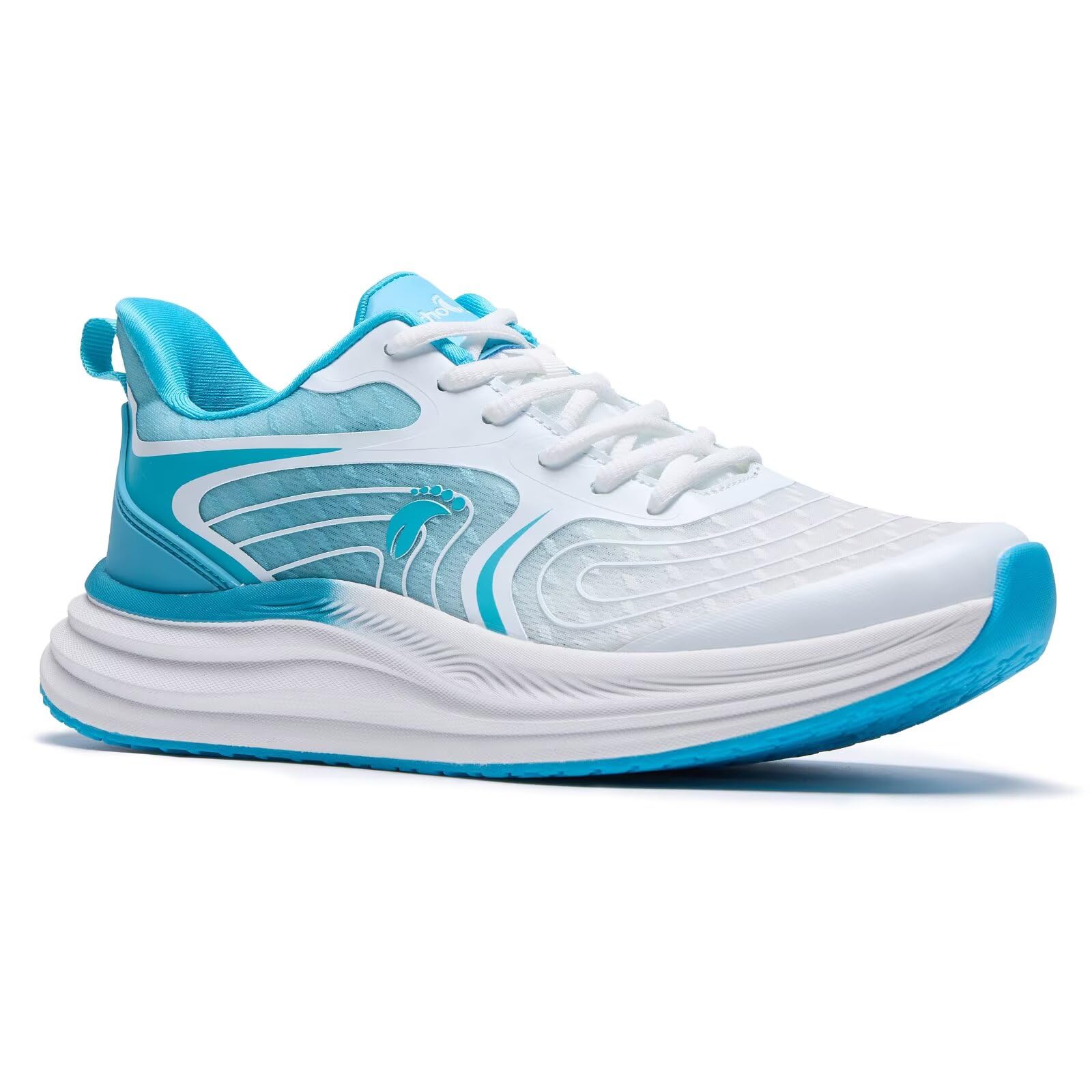 Photo 1 of Women's Orthopedic Wide Tennis Sneakers: Plantar Fasciitis Orthotic Heel Spur Foot Ankle Pain Relief Trail Sneakers, Arch Support Athletic Sport Road Running Shoes Blue White Size 9.5