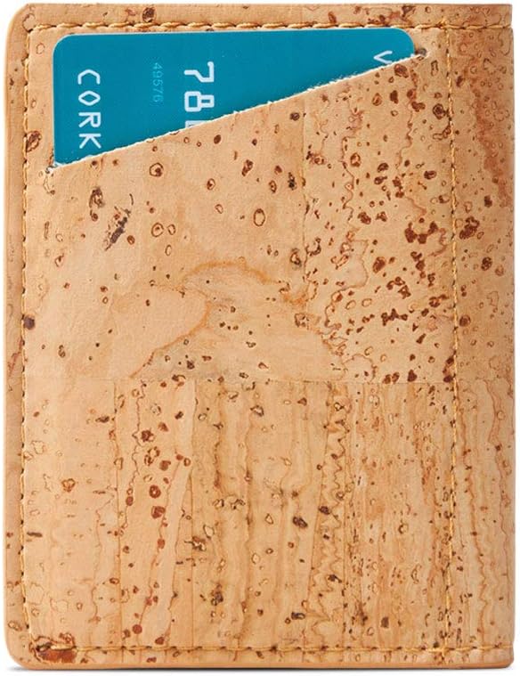 Corkor Slim Wallet for Men RFID Safe, Vegan Non Leather, Bi-fold Cards Cash, Light Brown Color - No Coin Pocket, S, Minimalist - Image 4