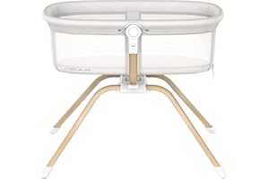 ANGELBLISS 3 in 1 Baby Bassinet, Rocking Bassinets Bedside Sleeper, One-Second Convert Travel Portable Bassinet Newborn Baby (White)