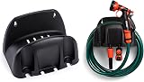 Plastific Wall Mounted Hose Holder 16.5 x 25.5 x 15.5 cm Black ABS Plastic view 1