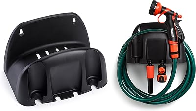 Plastific Wall Mounted Hose Holder 16.5 x 25.5 x 15.5 cm Black ABS Plastic
