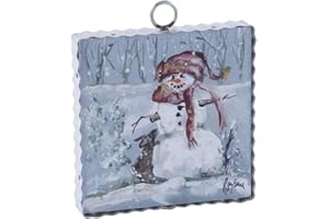 The Round Top Collection - Rozie Winter Snowman & Rabbit - Wood and Metal