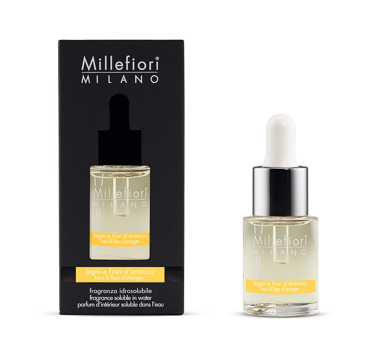 Millefiori Milano Water Soluble Fragrance | For Hydro Ultrasonic Fragrance Diffusers | Legni e Fiori d'arancio | 15 ml
