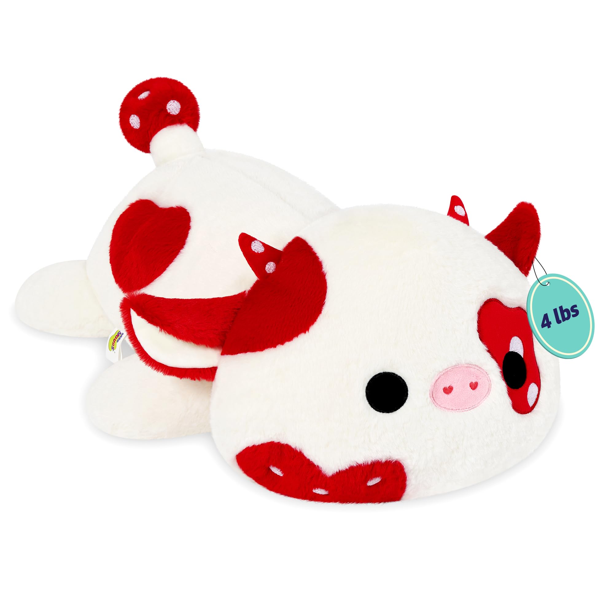 Photo 1 of (BAGGED) (USED/FAIR) Onsoyours Original Weighted Mushroom Cow Stuffed Animals, 4.0 lbs Weighted Plush for Stress Relief - 20" Large Soft Cow Pillow Gifts for Kids & Adults