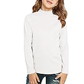 Girls Long Sleeve Mock Neck Pullover Tops Kids Fall Winter Basic Tops Active Layer Shirts 5-14 Years