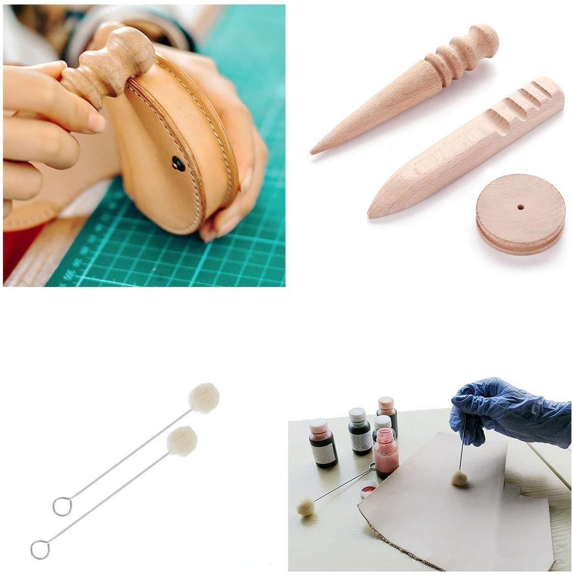 DIY Leather Craft Tool Kit- 4mm Hole Punches 1/2/4/6 Prong Lacing ...