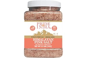Pride Of India - Pure Himalayan Pink Salt - Enriched w/ 84+ Natural Minerals, Medium Grind 2.2 Pound (35.2oz) Jar - Himalayan Salt, Himalayan Pink Salt, Pink Himalayan Salt, Grind Salt, Pure Rock Salt