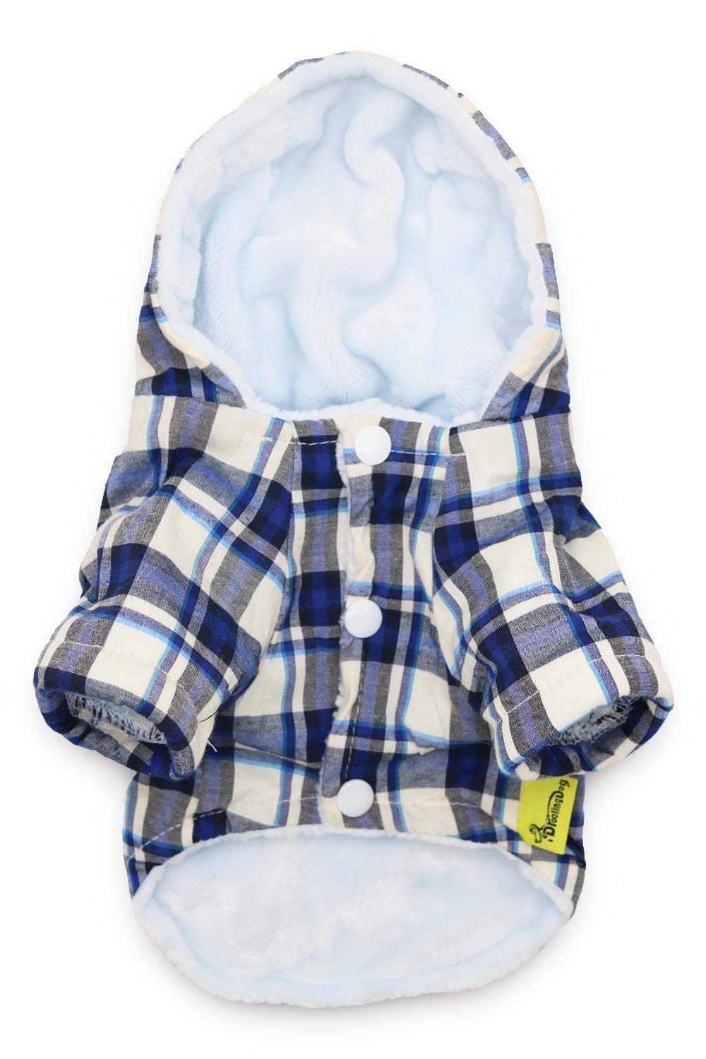 DroolingDog Small Dog Plaid Coats Fleece Dog Hoodies Winter Puppy Coat Soft Warm Cold Weather Dogs Clothes for Small Dogs Warm Jackets Fleece Pet Sweatshirt