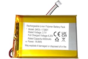 4000mAh 3.7v Battery Replacement for HelloBaby HB6081 Video Baby Monitor HB6256 2.4GHz Digital Wireless Video Baby Monitor