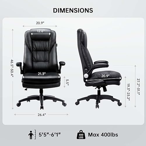 Hbada Executive Office Chair, Big and Tall Desk Chair 400lbs Wide