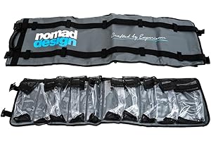 Nomad Design Lure Roll - Large & Medium Sizes with 10 and 6 Pockets Respectively, Portable Waterproof Tarpaulin Fish Lure Bag - Heavy Duty PVC Window, Mesh Cleaning & Drying Tabs