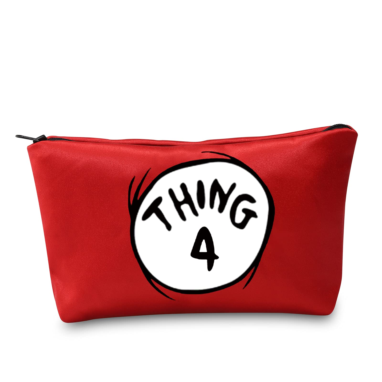 LEVLO Thing 1 Emblem Red Cosmetic Bag Doctor Cat Lover Gift Thing 1-4 Make up Zipper Pouch Bag for Friend Family (Thing 4)