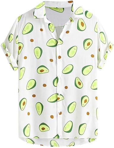 Forthery Blusa de algodón con estampado de aguacate, camisa ...