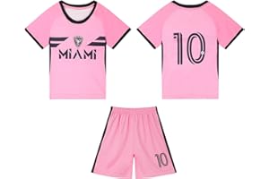 Yanzeeg 2024-25 Pink Black Soccer Football Jerseys for Kids Boys Girls Youth