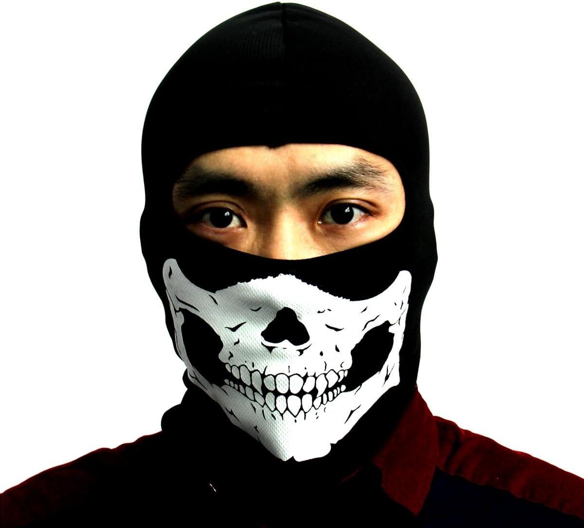 Huamost New Ghosts Skeleton Balaclava Bike Skateboard Cosplay Costume Skull Mask Hood /Cycling Protective Balaclava Full Face Skull Mask
