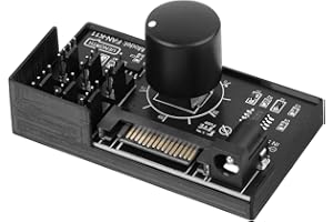 RIIEYOCA 12V 4 Pin PWM PC Fan Speed Controller,PC Fan Adapter Hub 6-Way 4-Pin Fans Supported,Cooling Fans Hub Powered by SATA