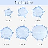 HZZXCH 12 Pcs Silicone Stretch Lids, 6 Sizes, Microwave Safe Food Covers view 2
