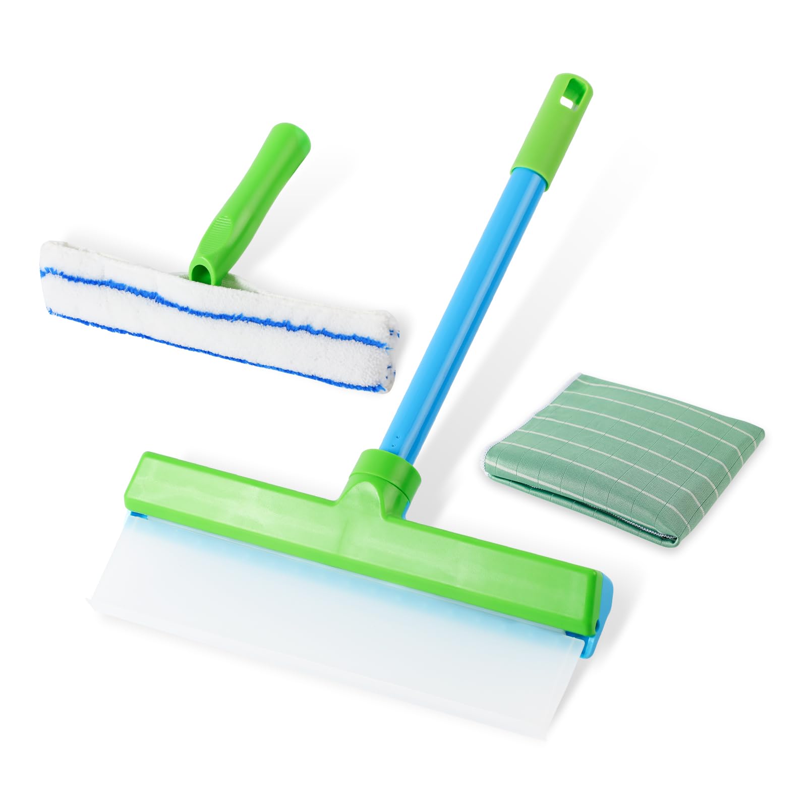 Photo 1 of Recyclable Silicone Window Squeegee Kit,Window Cleaning Kit,Glass Cleaning Tools with Silicone Squeegee & Microfiber Scrubber for Shower Glass Door Mirror Car Window