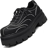 Men's Platform Chunky Fashion Sneakers Height Boosting Shoes Casual Leather Oxfords Derby Shoes Dating Party Prom