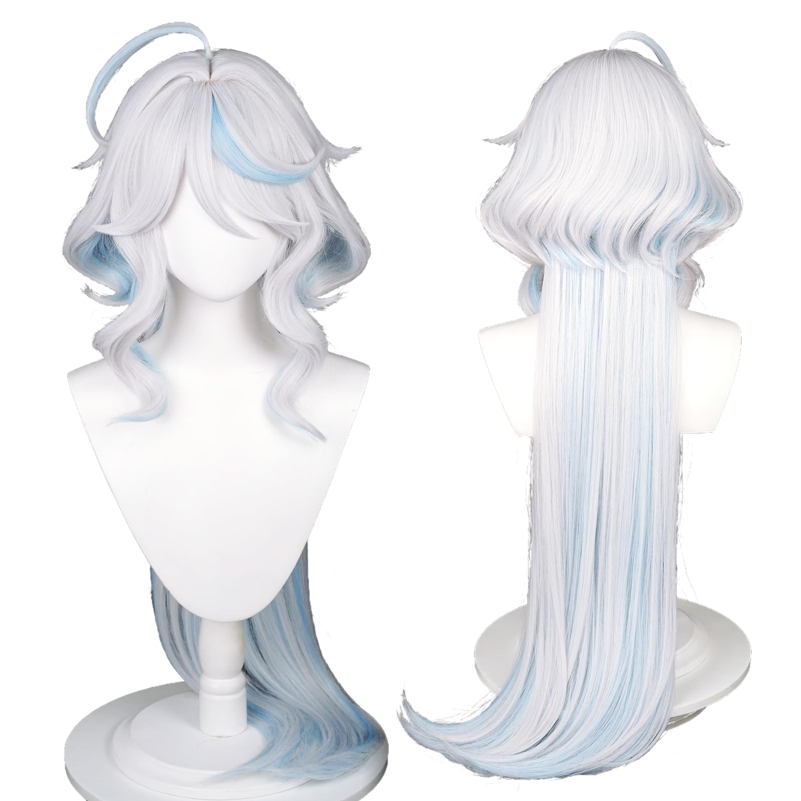 Anime Cosplay Wig, Genshin Impact Wig, with two Caps, for Halloween, Party & etc. (Furina Cosplay) — image 1