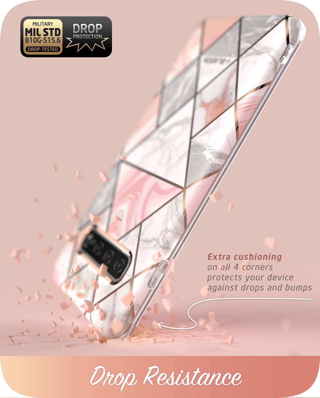 i-Blason Cosmo Lite Series Designed for Galaxy S10 Plus Case Slim Protective Stylish Design Bumper Case with Camera Protection for Samsung Galaxy S10 Plus 2019 Release(Marble)