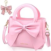 Abbylike Cute Purses for Women Leather Crossbody Bow Handbags Tote Shoulder bag with Bowknot