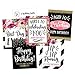 Hadley Designs 5 Birthday Wine Bottle Labels or Stickers Present, Milestone Gifts, Any Age Years Funny Unique Old Chic Pink Black Gold Party Decoration Centerpiece Supplies For Wife, Mom, Friend