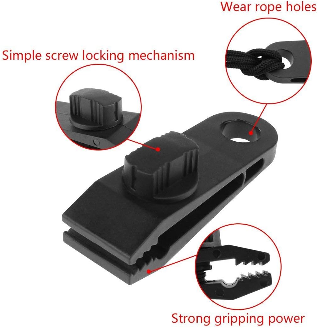 MYXC 10 Pcs Heavy Duty Multi-Purpose Thumb Screw Tarp Clips Clamps Withstand 60mph Strong Wind Fit for Holding up Tarp, Canopy, Car Cover, Pool Cover, Boat Cover, Hammock Cover: Home & Kitchen