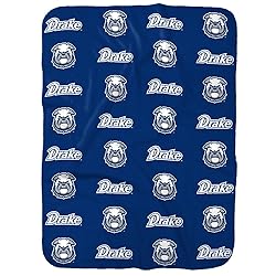 Drake University Logo Pattern Sherpa Blanket, Warm