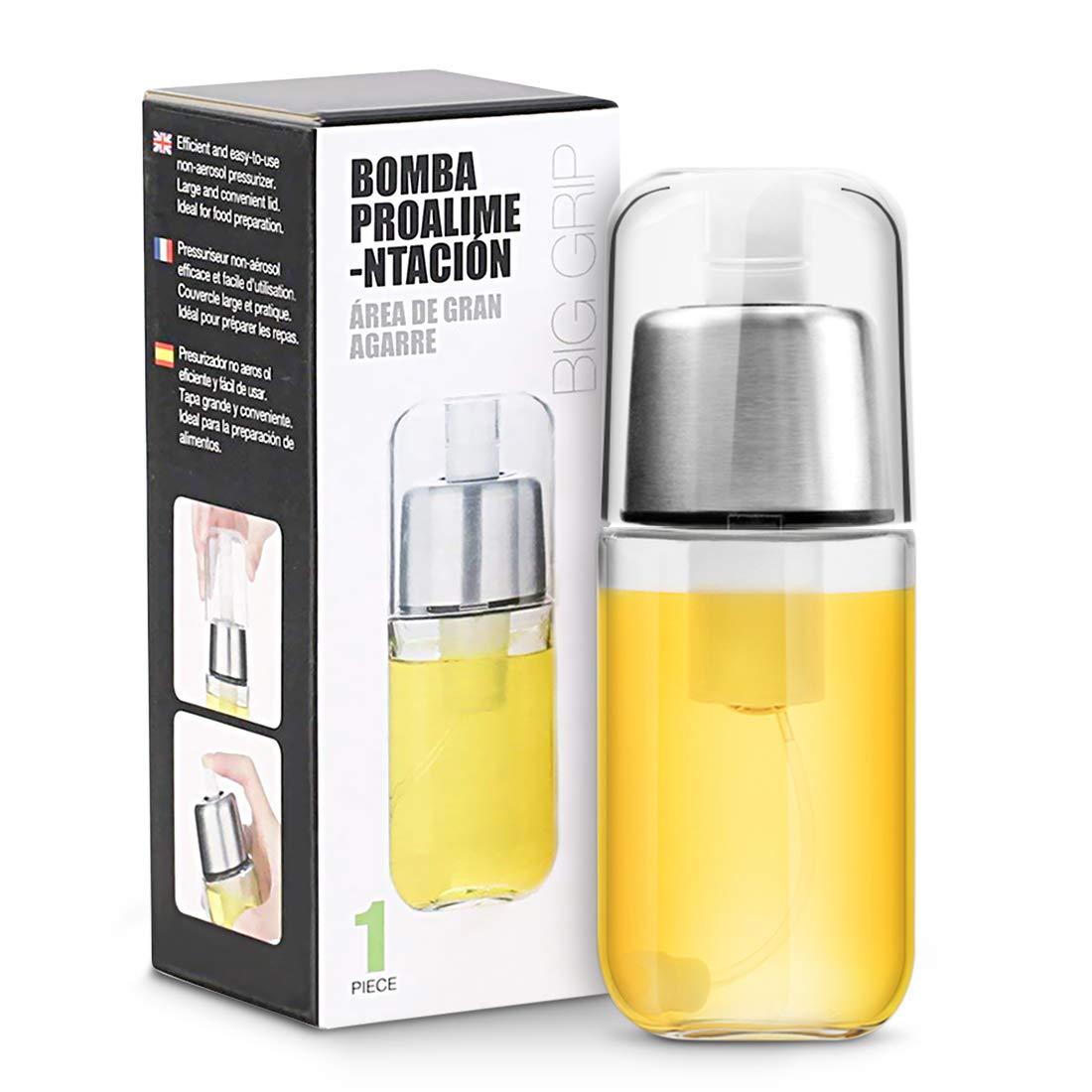 Oil Sprayer Stainless Steel Food-Grade Grass BPA Pump Spray Bottle for Cooking Frying Salad Baking BBQ Kitchen