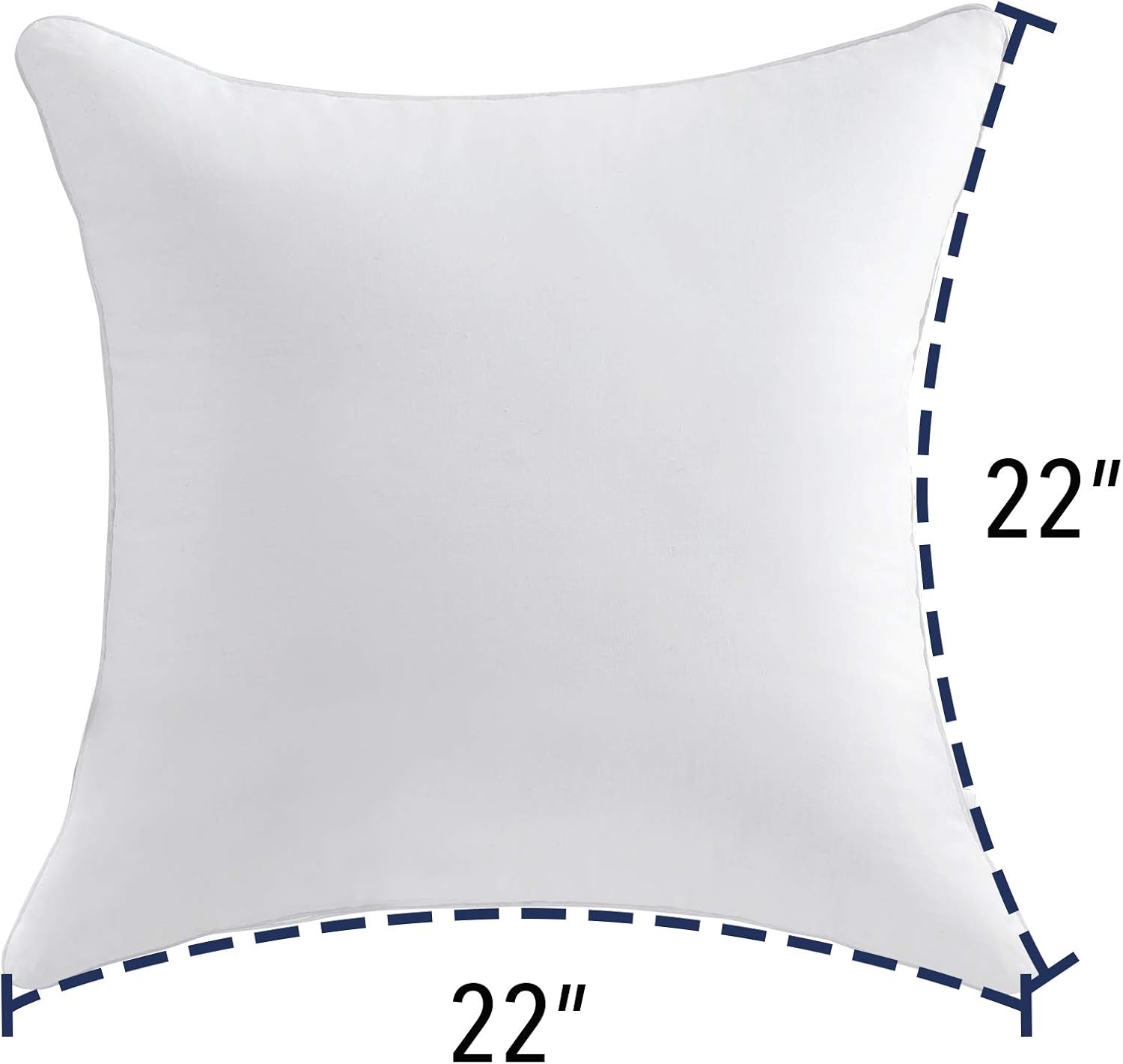 Oubonun 22 x 22 Pillow Inserts (Set of 2) - Throw Pillow Inserts with 100% Cotton Cover - 22 Inch Square Interior Sofa Pillow Inserts - Decorative Pillow Insert Pair - White Couch Pillow: Kitchen & Dining