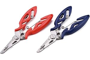 FOSTAR Fishing Pliers, Stainless Steel Hook Remover, Fishing Line Scissors, Braided Line Cutters, Split Ring Opener, 5 Inch Fishing Tool