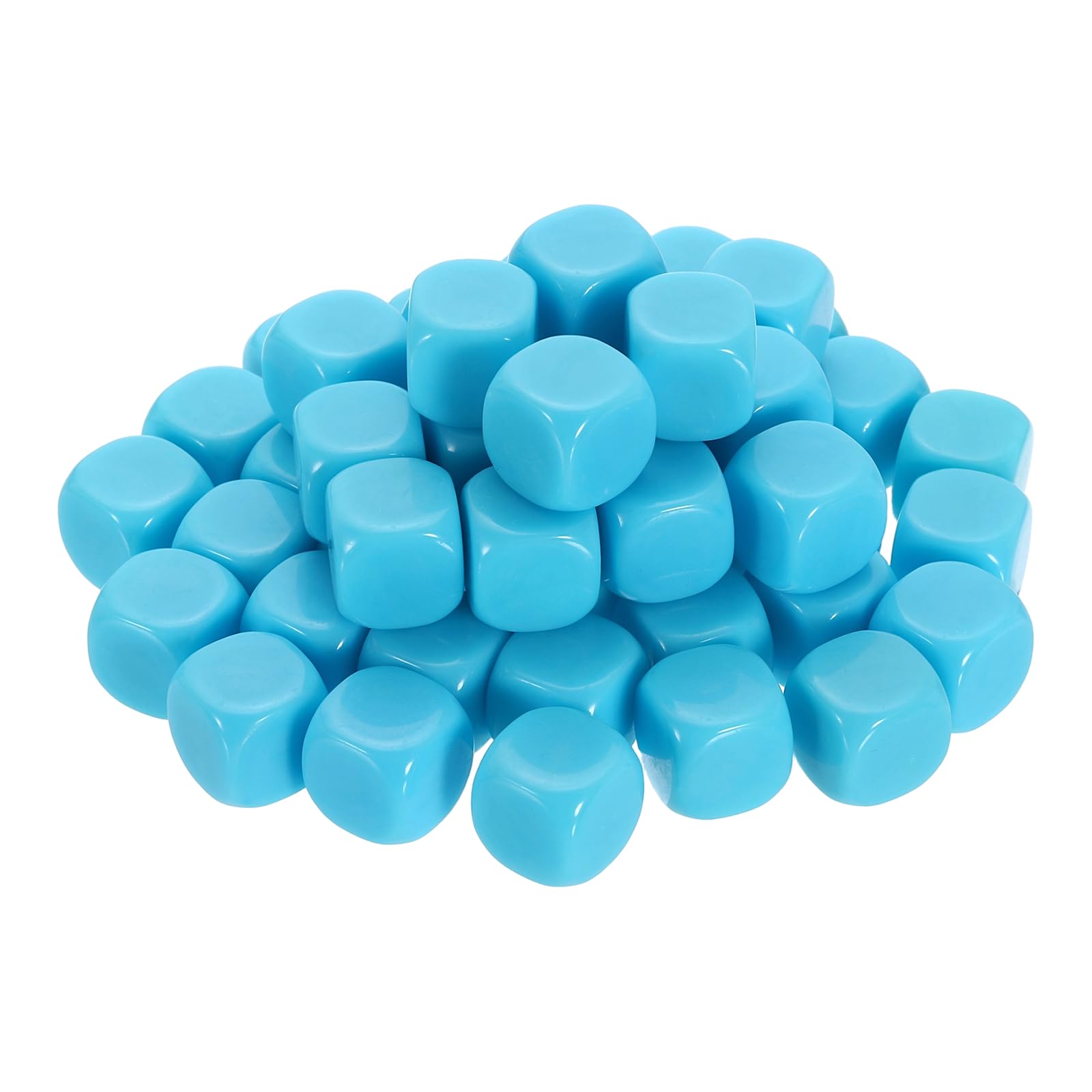 sourcing map 50Pcs Rounded Blank Six Sided Dice 20mm/0.8inch Acrylic Dice Cube with Smoothed Surface for Party Board Game Craft Making, Sky Blue