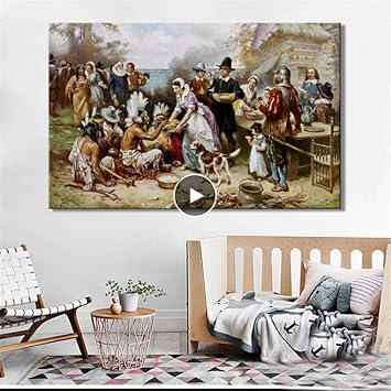 Rjjwai Pintura Famosa El Primer Dia De Accion De Gracias Por Jean