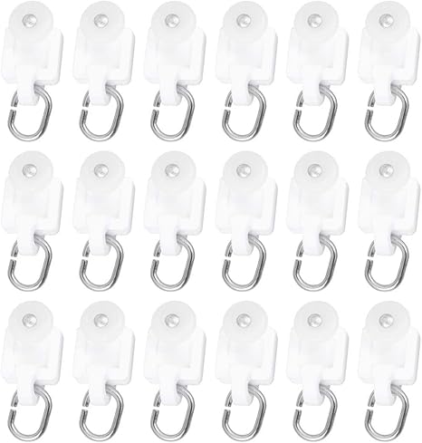 lioobo ganchos para cortina riel cortina ruedas rodillos de gancho polea de bola 50 unidades