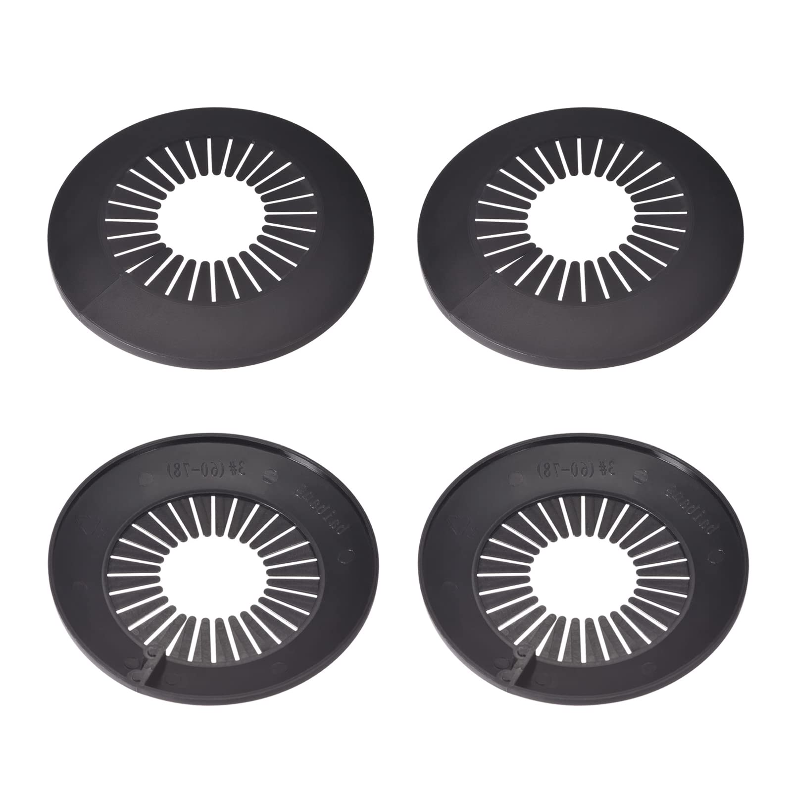 DTGN 127x13mm(DxT) Pipe Cover Decoration - 4Pack - Good for Bathroom Kitchen 60mm-74mm Dia Pipe - PP Plastic Escutcheon - Black