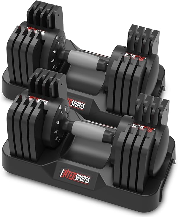 EnterSports 12kg/18kg/27kg Verstellbare Hanteln Einstellbare Platzsparende Hantel, Hanteln Verstellbar mit rutschfestem Griff, Gut für Zuhause, Büro, Fitnessstudio, Körpertraining