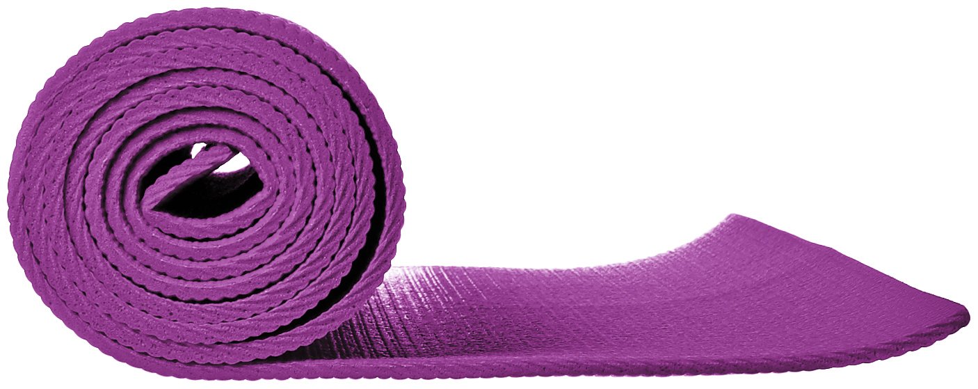 AmazonBasics Yoga & Exercise Mat with Carrying Strap, 1/4", Purple